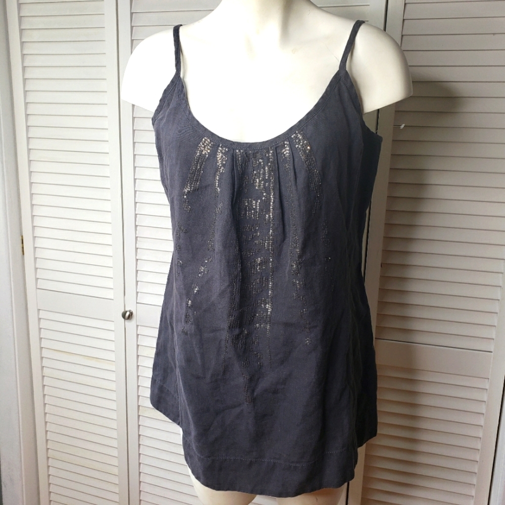 Eileen Fisher Organic Linen Sequined Cami / Tank